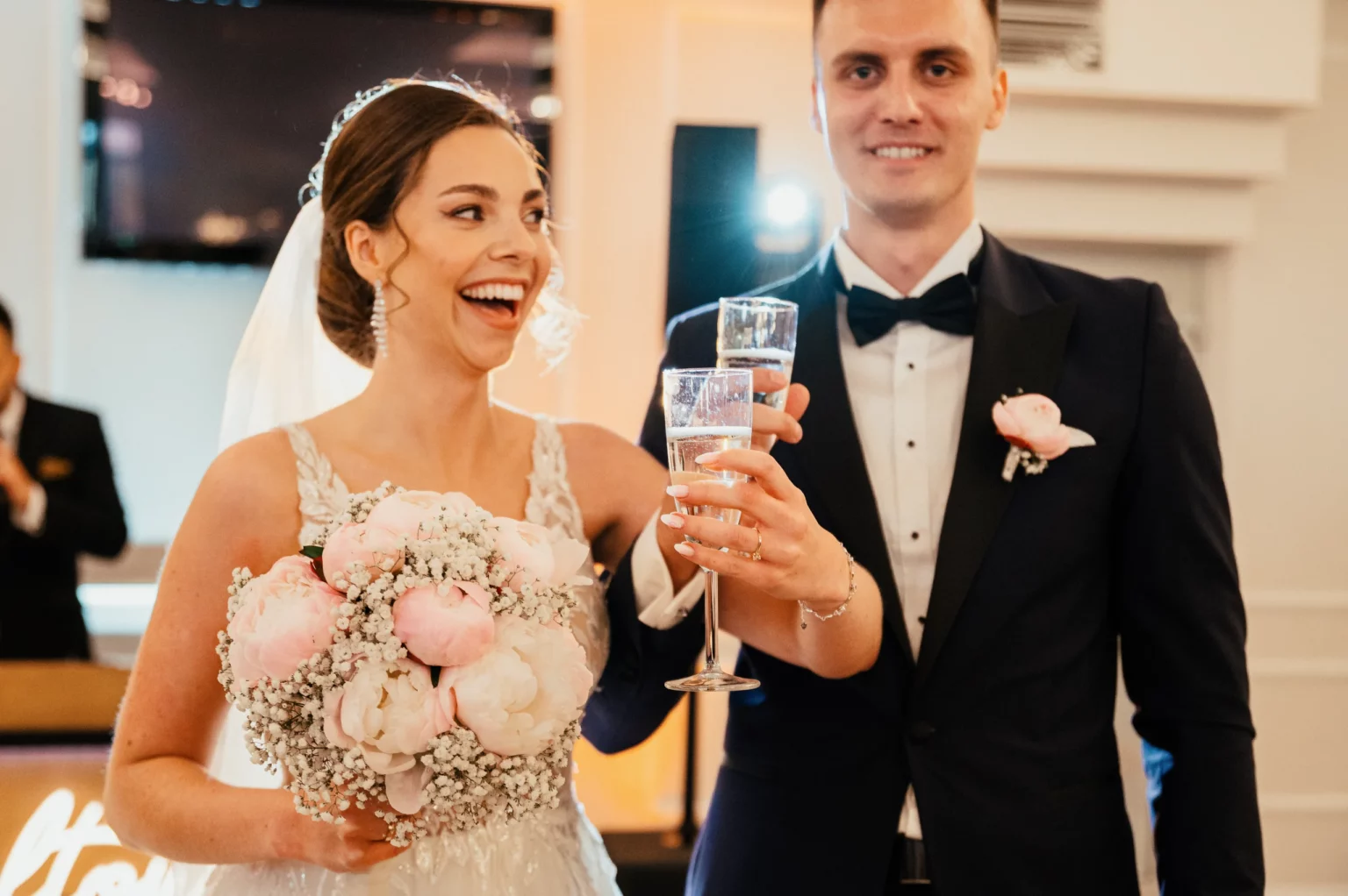 Karolina i Sebastian — toast pary młodej.